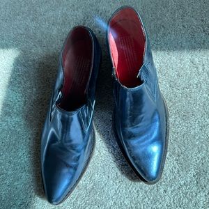 Jeffrey Campbell metallic blue western booties